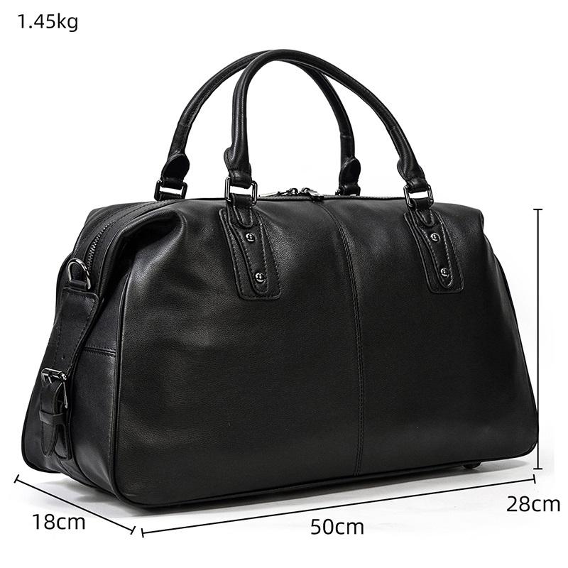 Black Leather Weekend Bag | AALBORG