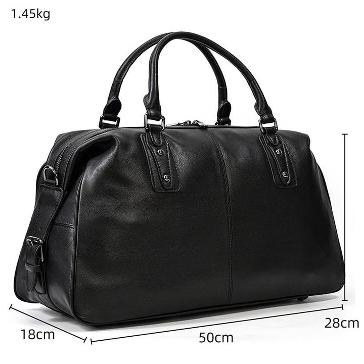 Black Leather Weekend Bag | AALBORG