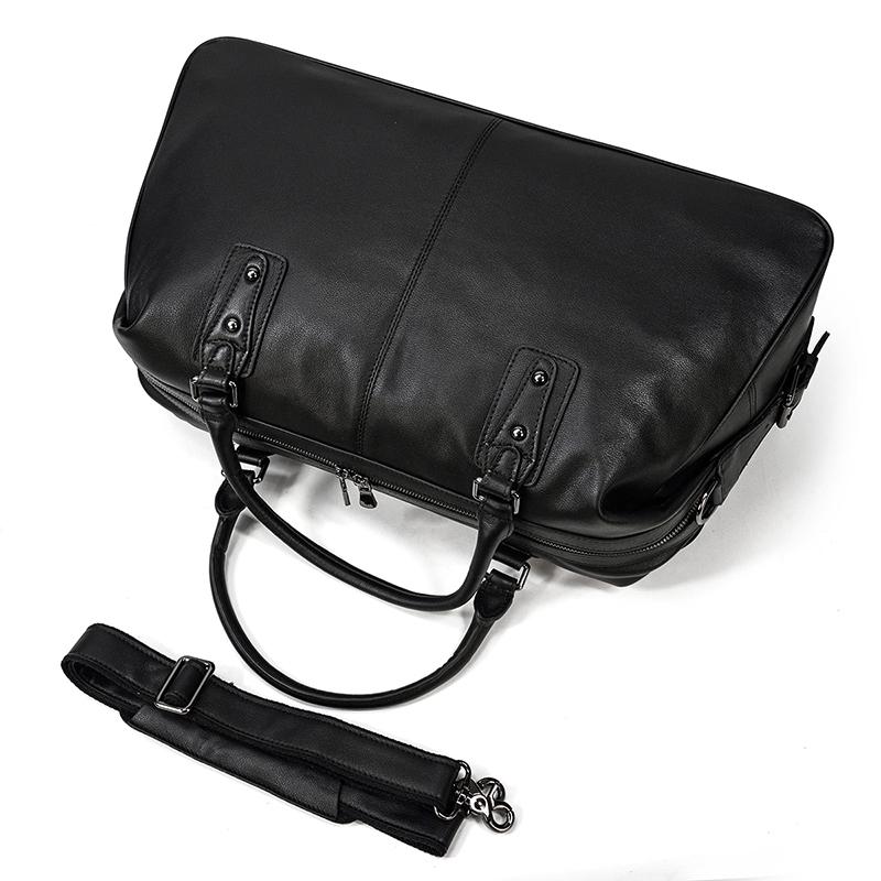 Black Leather Weekend Bag | AALBORG