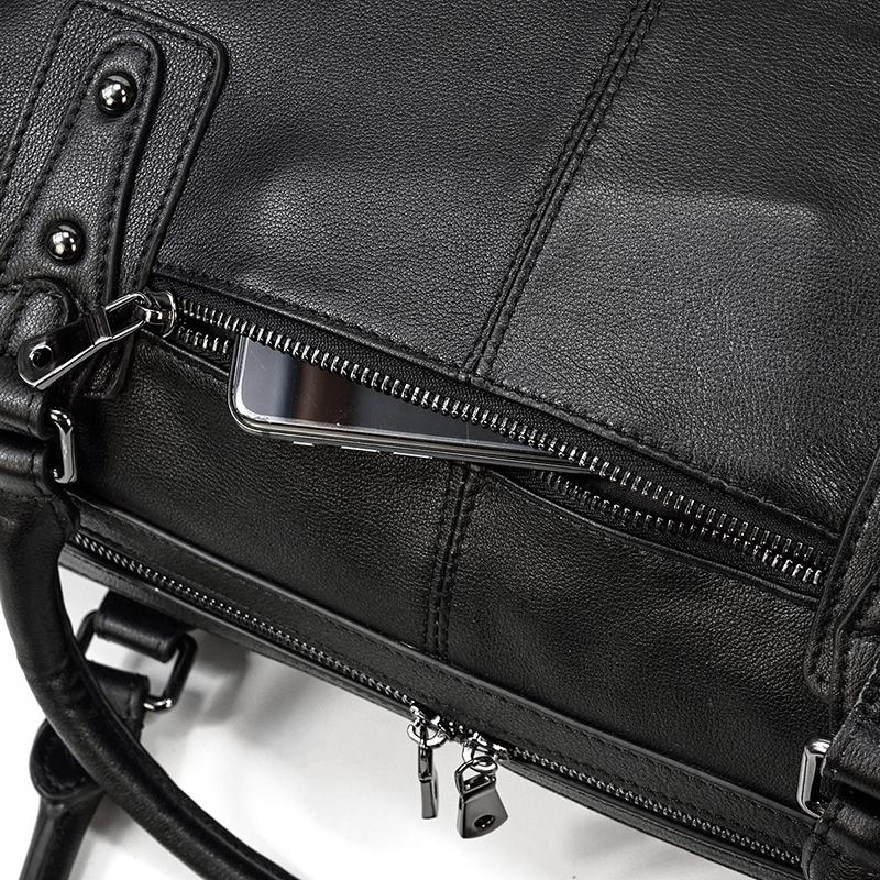 Black Leather Weekend Bag | AALBORG