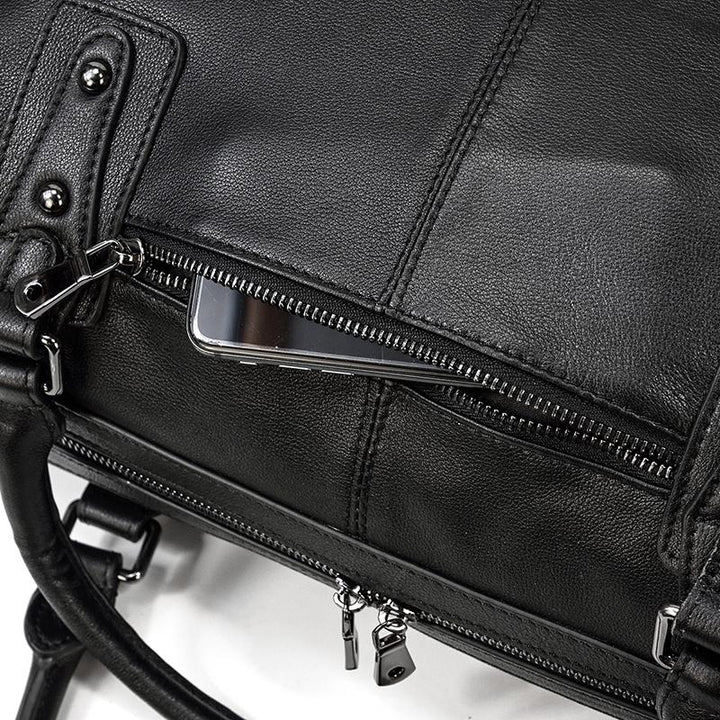 Black Leather Weekend Bag | AALBORG