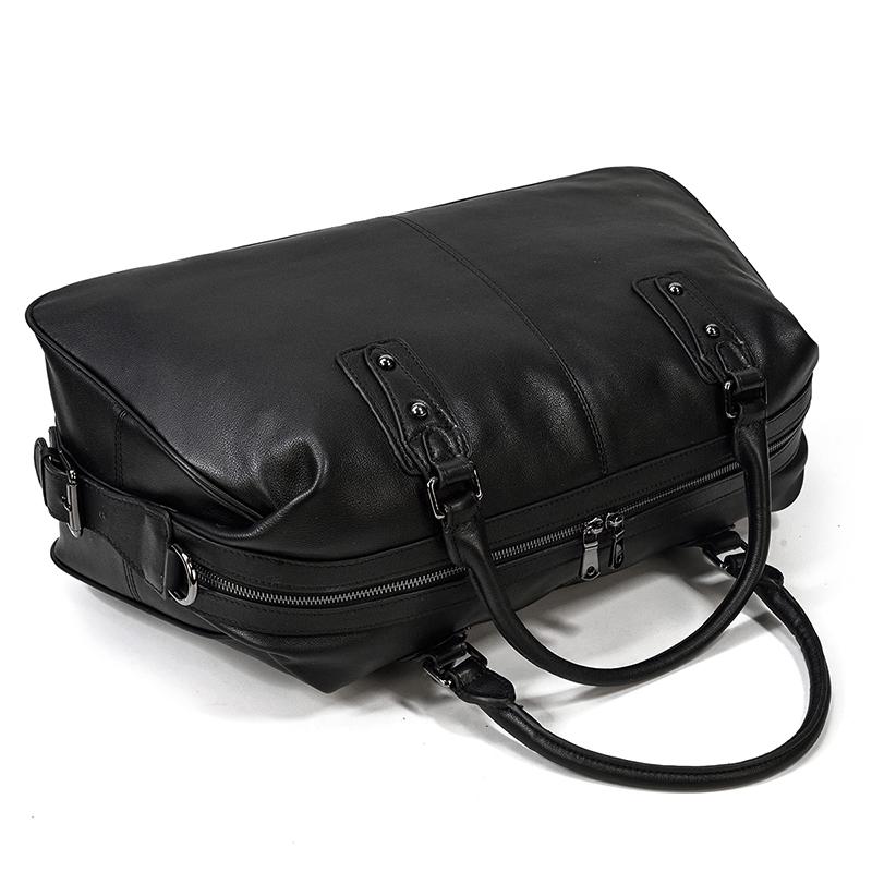 Black Leather Weekend Bag | AALBORG