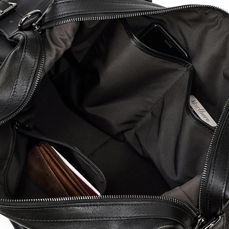 Black Leather Weekend Bag | AALBORG