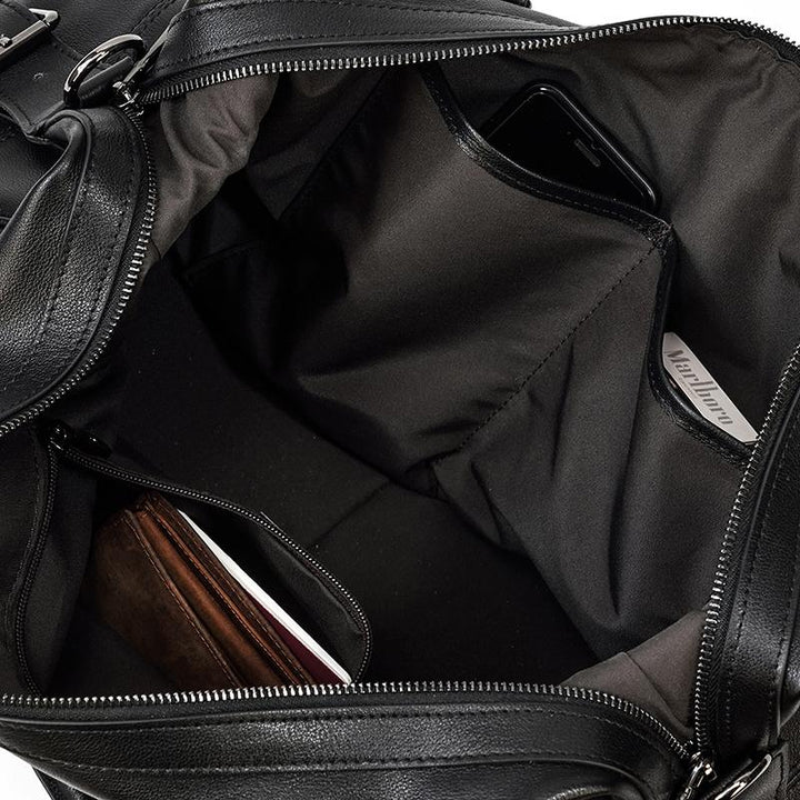 Black Leather Weekend Bag | AALBORG