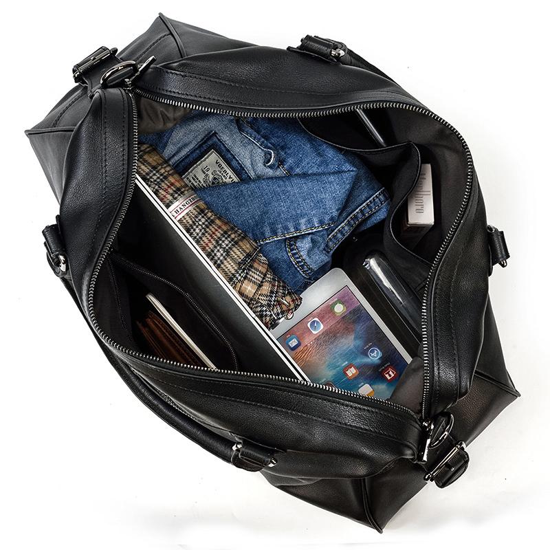 Black Leather Weekend Bag | AALBORG